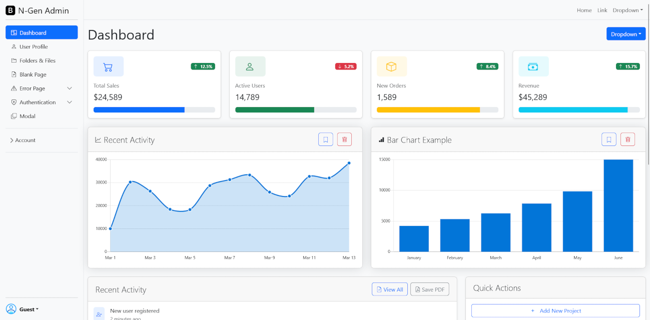 Bootstrap 5 Admin Template preview